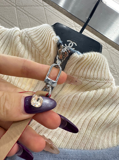 Hooded Knitted Patchwork Cape Coat