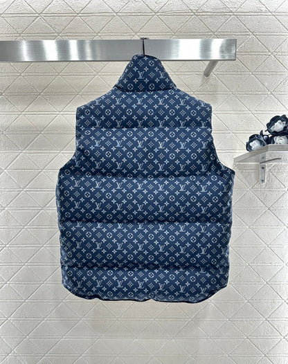 Stand Collar Jacquard Down Vest