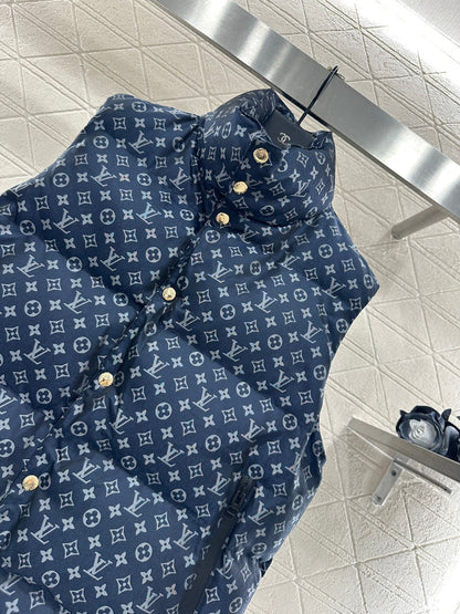 Stand Collar Jacquard Down Vest