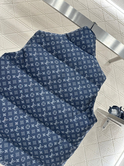 Stand Collar Jacquard Down Vest