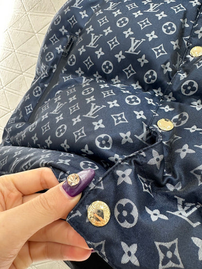 Stand Collar Jacquard Down Vest