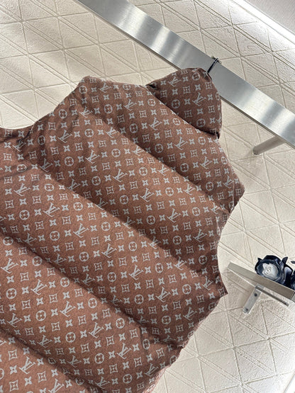 Stand Collar Jacquard Down Vest