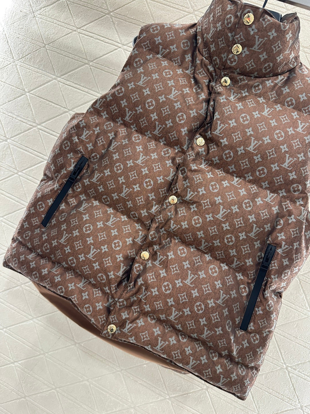 Stand Collar Jacquard Down Vest