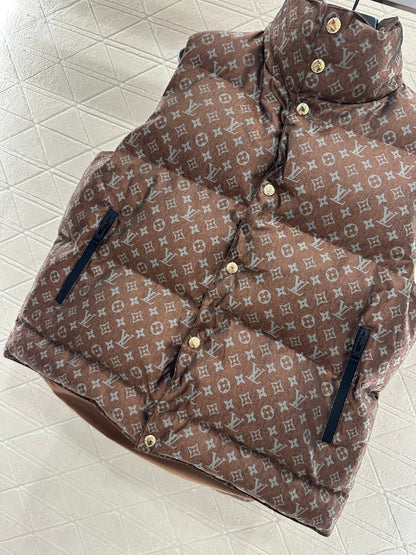 Stand Collar Jacquard Down Vest