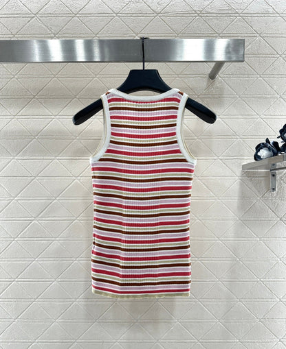 Striped Knit Vest