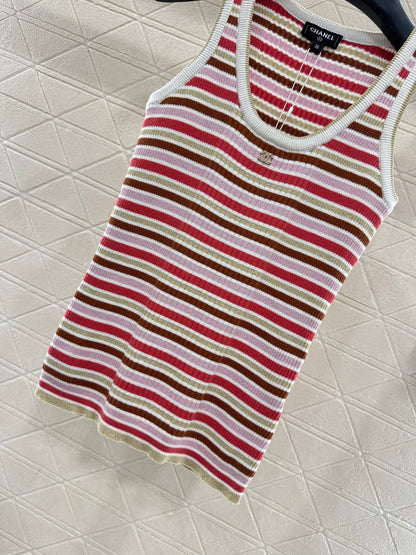 Striped Knit Vest