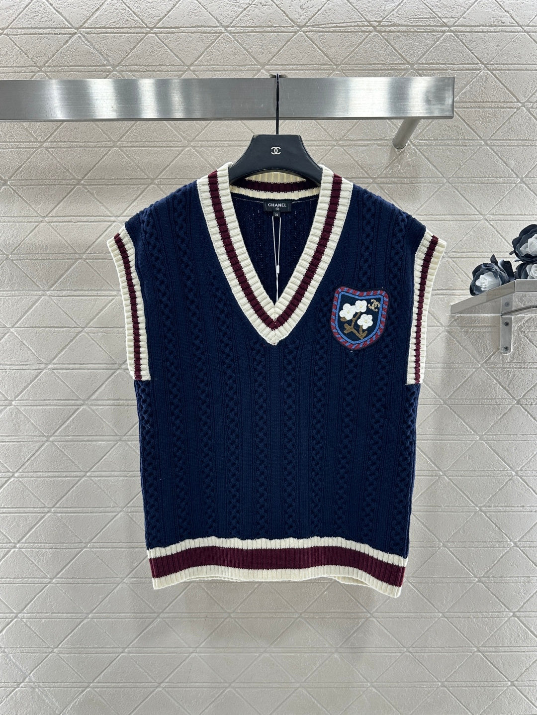 Embroidered Badge Knitted Vest