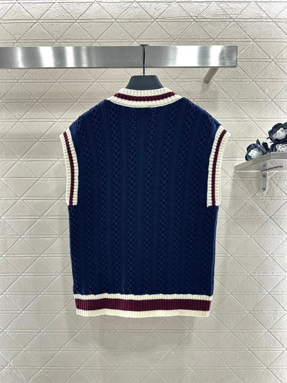 Embroidered Badge Knitted Vest