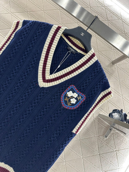 Embroidered Badge Knitted Vest