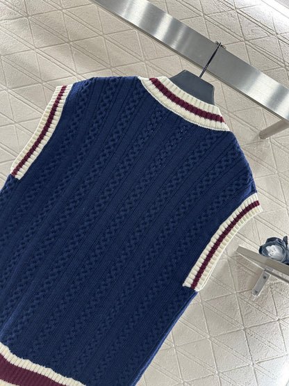 Embroidered Badge Knitted Vest