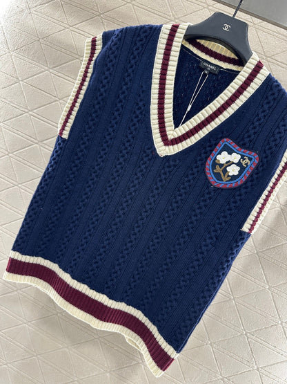 Embroidered Badge Knitted Vest