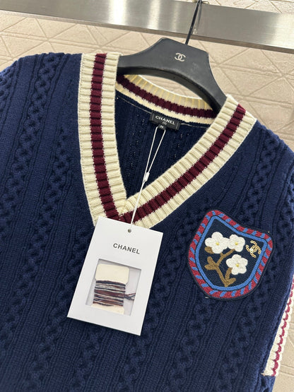Embroidered Badge Knitted Vest