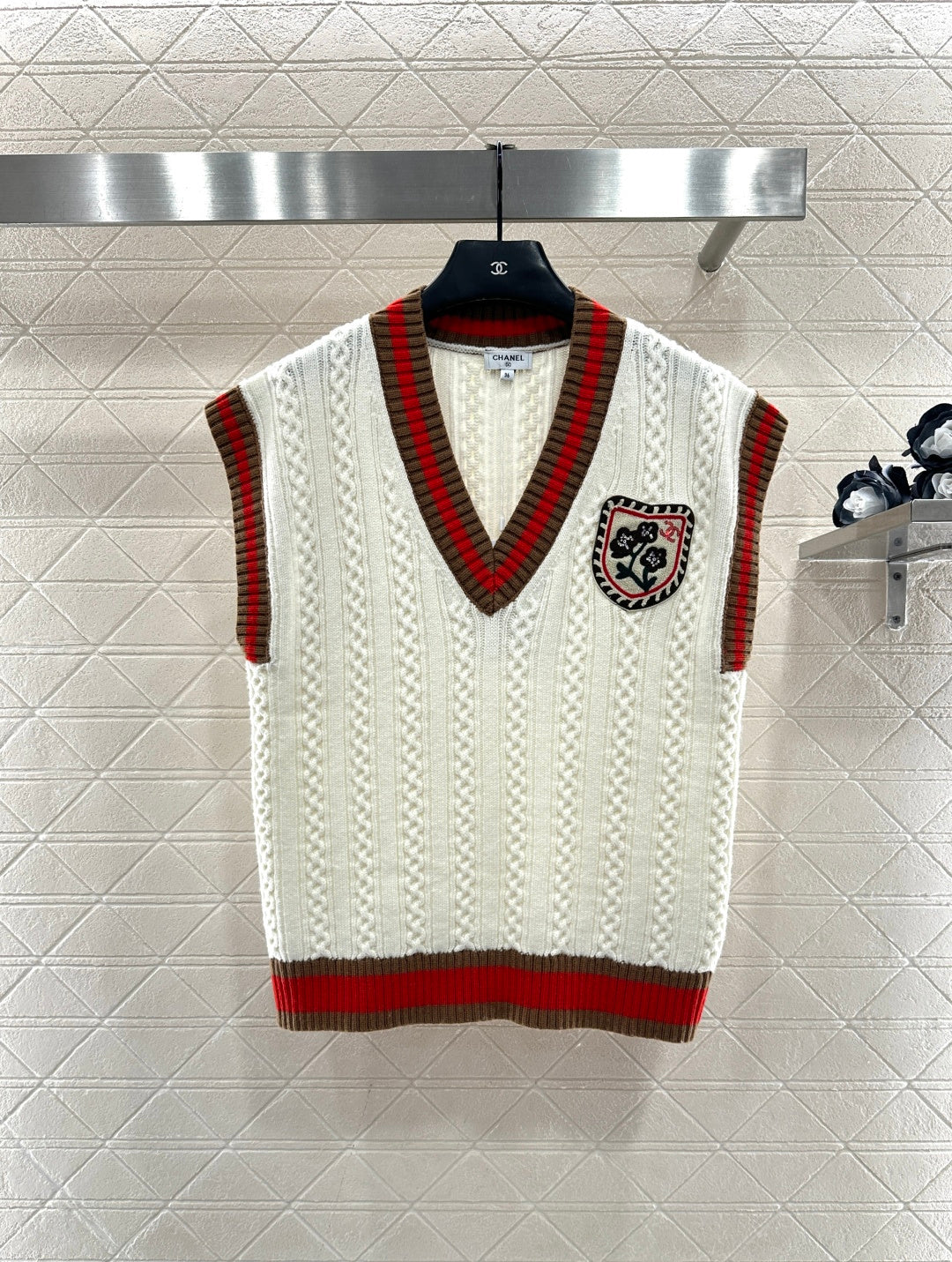 Embroidered Badge Knitted Vest