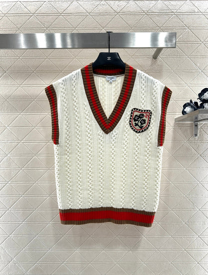 Embroidered Badge Knitted Vest