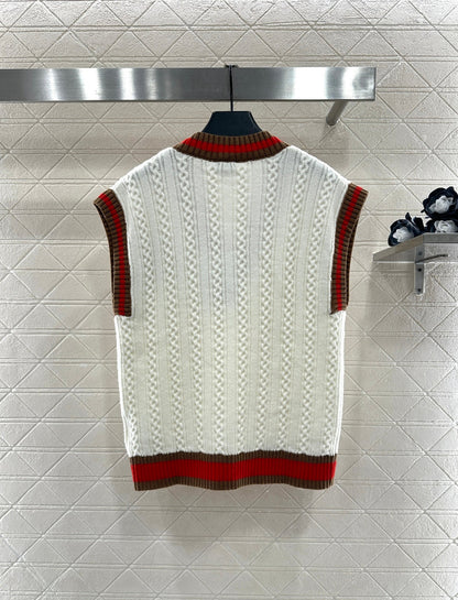 Embroidered Badge Knitted Vest