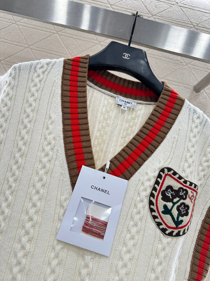 Embroidered Badge Knitted Vest