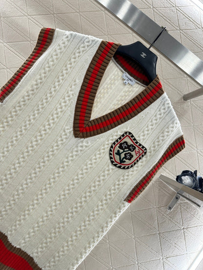 Embroidered Badge Knitted Vest