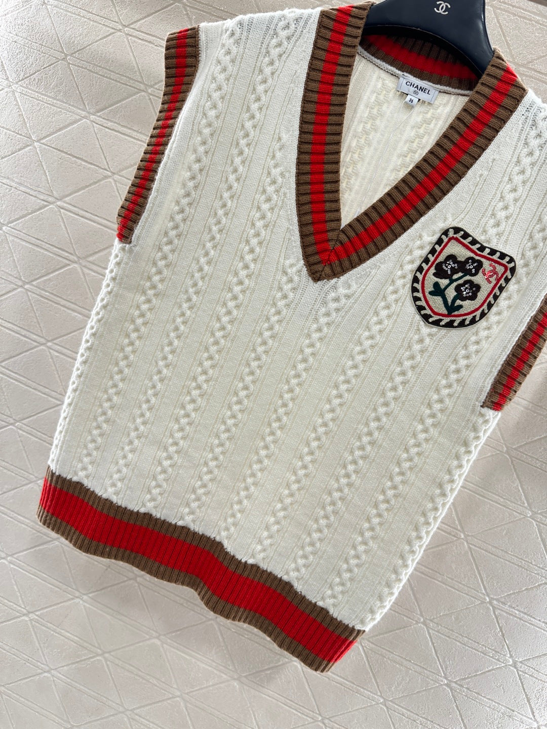 Embroidered Badge Knitted Vest