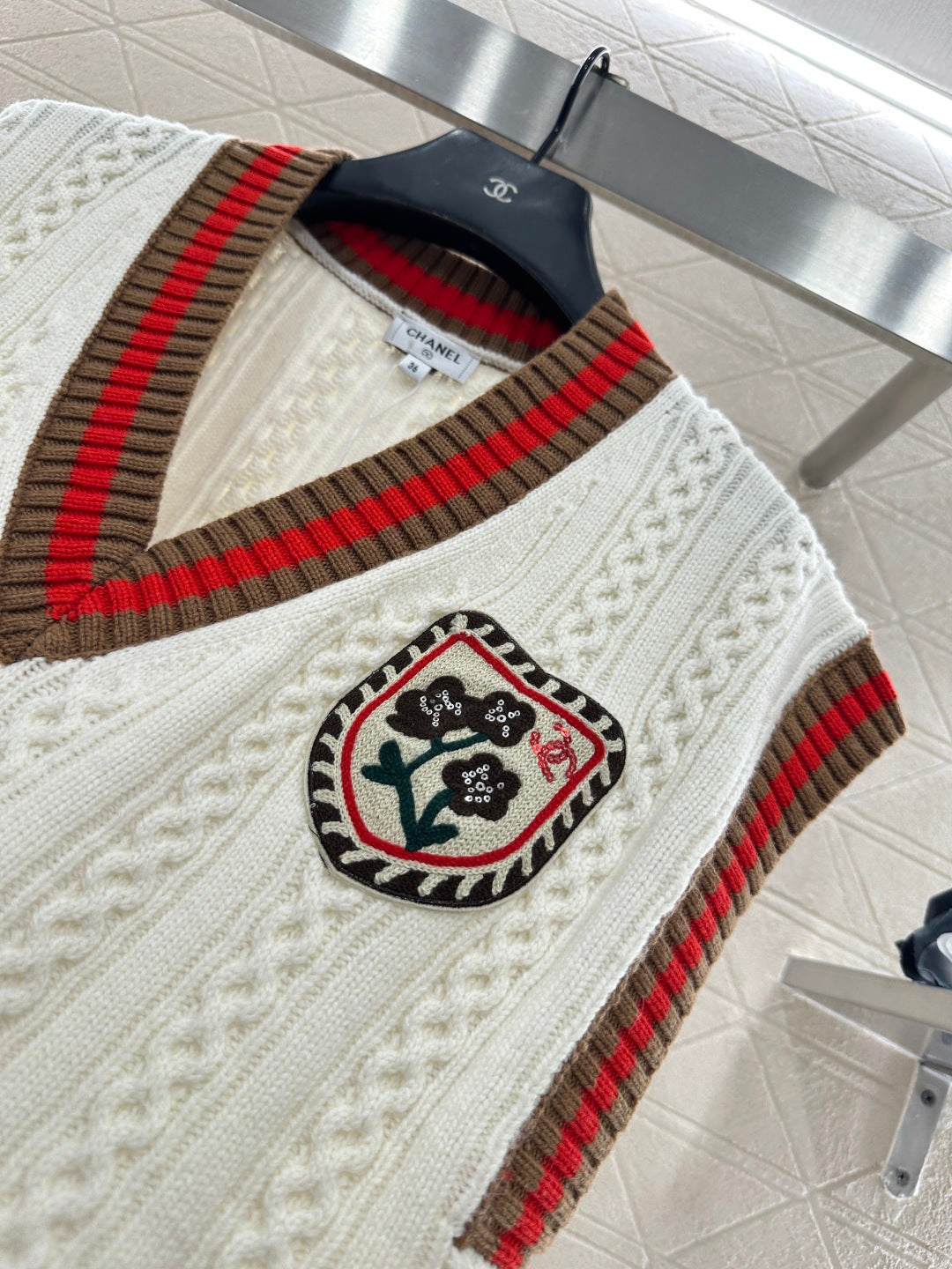 Embroidered Badge Knitted Vest