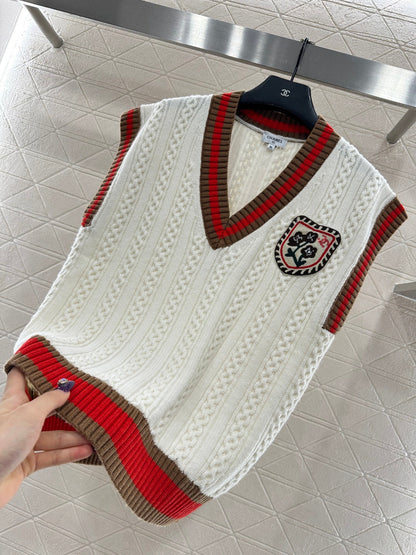 Embroidered Badge Knitted Vest