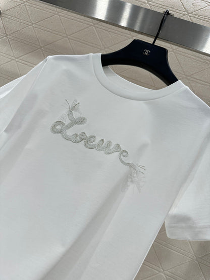 Embroidered Letter T-shirt