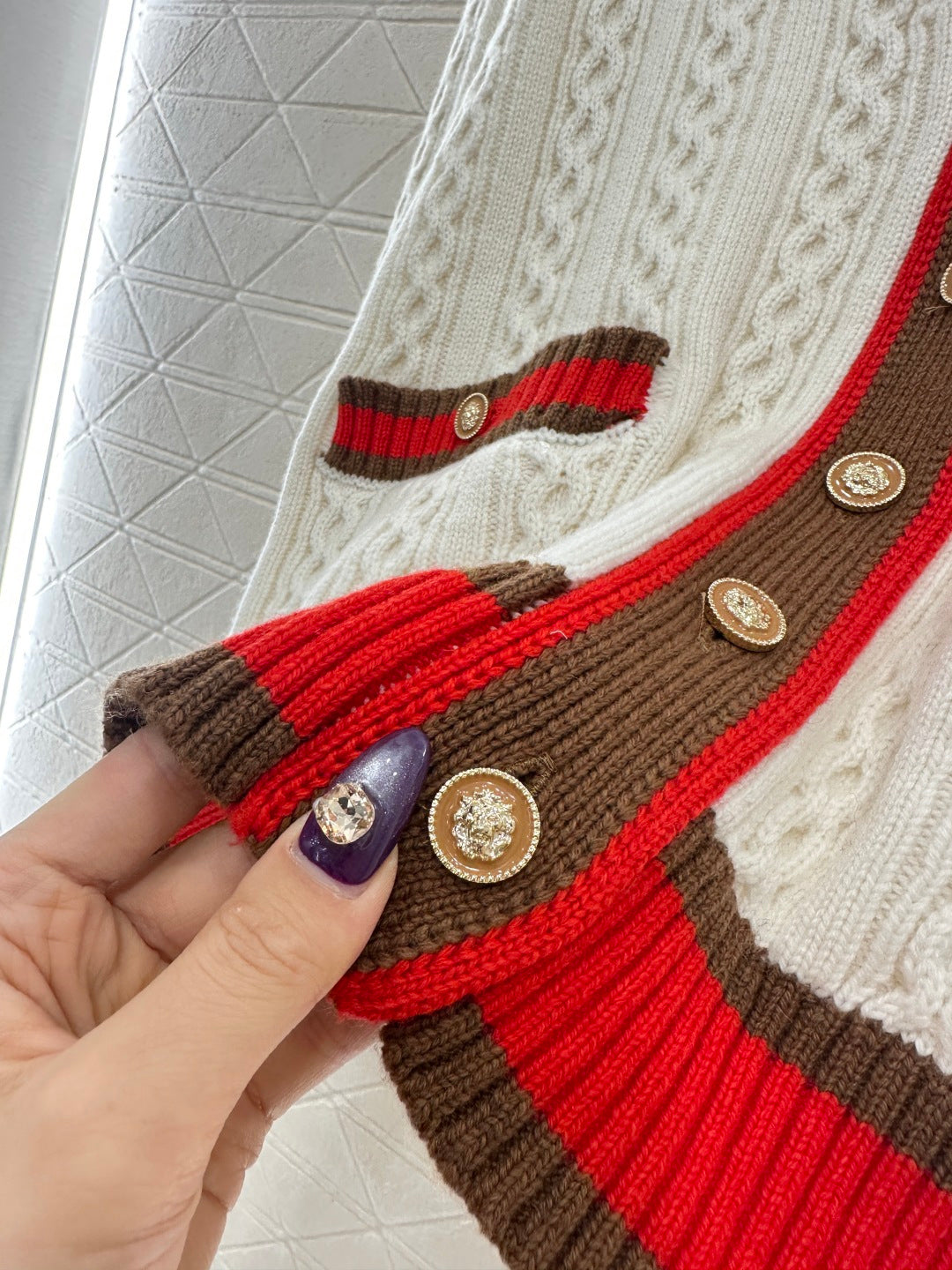 Embroidered Badge Knit Cardigan