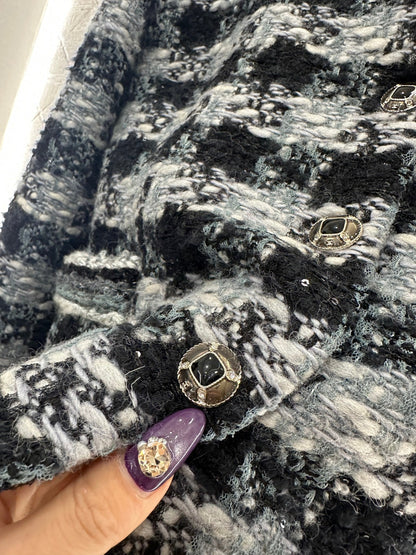 Woven Stand Collar Dress Coat