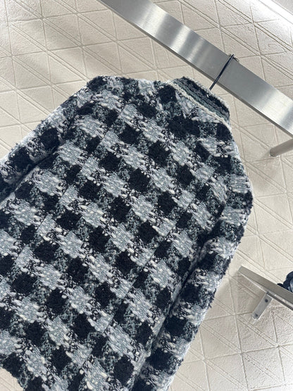 Woven Stand Collar Dress Coat