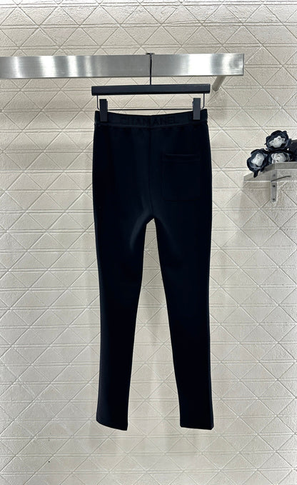 Letter-embellished High-elastic Leggings