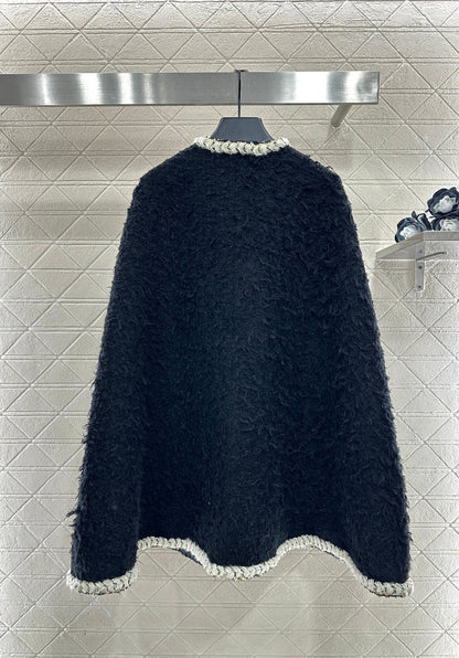 Wool Mid-Length Cape Coat