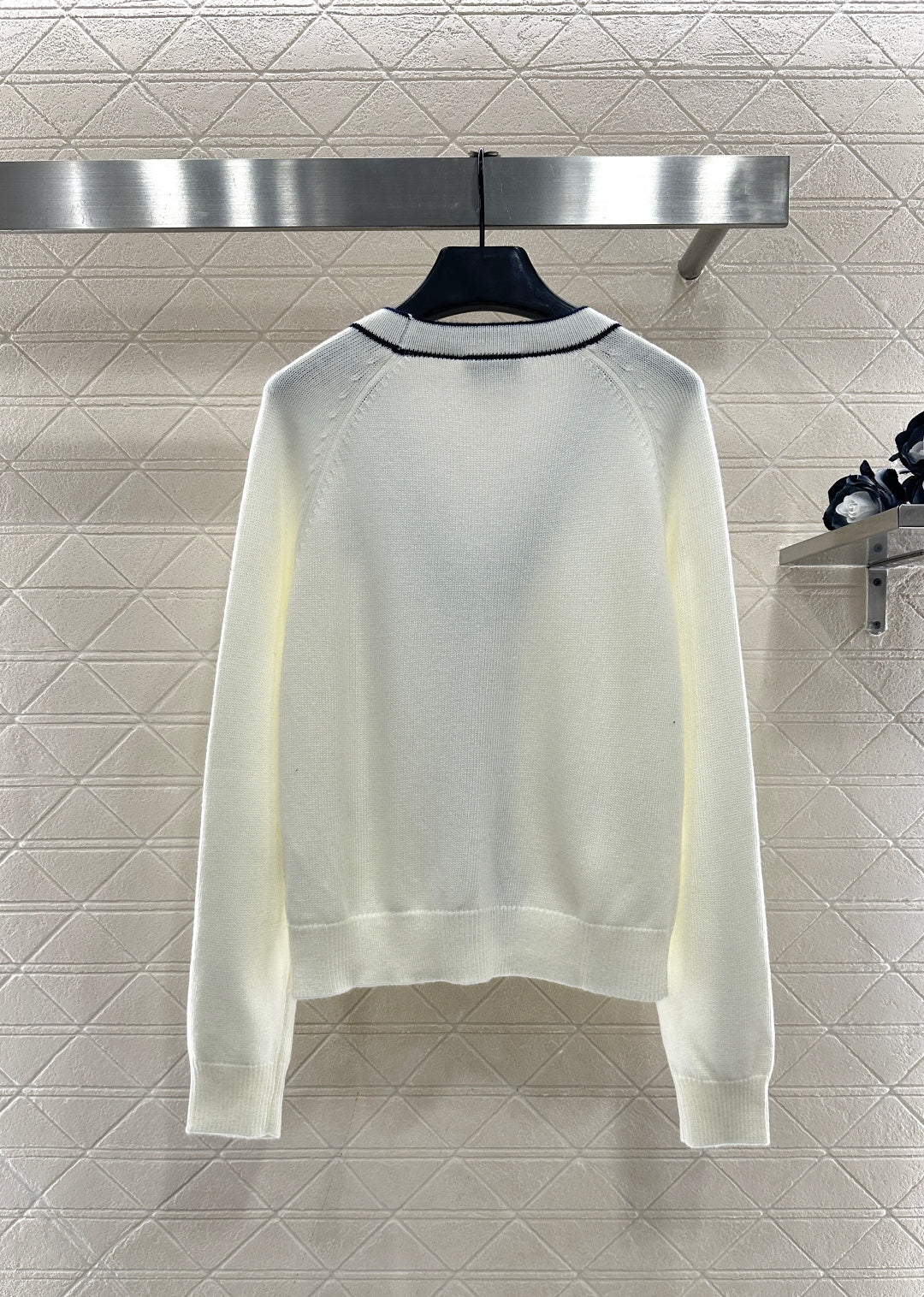 Letter V-Neck Knit Cardigan