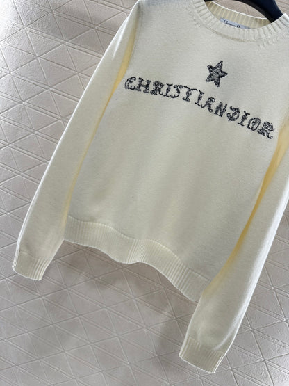 Embroidered Five-Pointed Star Sweater