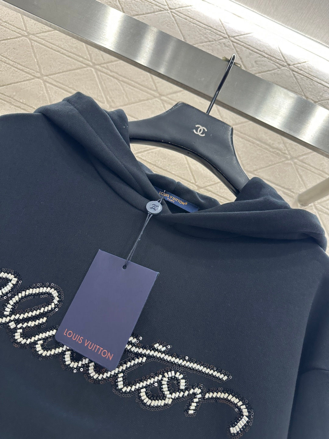 Beaded Sequin Letter Sweatshirt