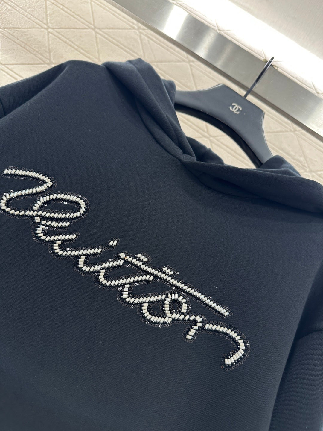 Beaded Sequin Letter Sweatshirt