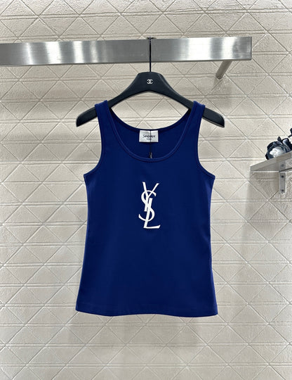 Slim Fit U-Neck Logo Vest