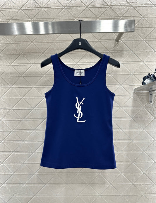 Slim Fit U-Neck Logo Vest