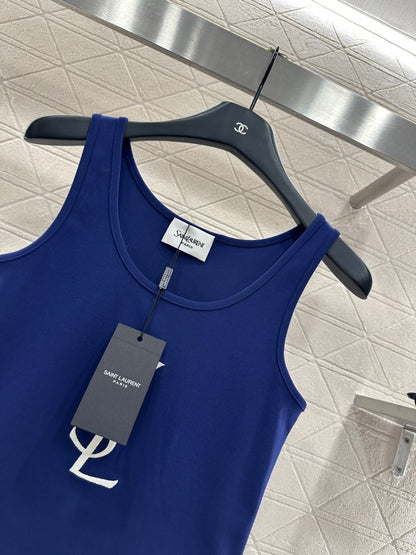 Slim Fit U-Neck Logo Vest