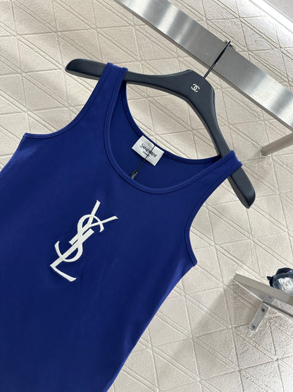 Slim Fit U-Neck Logo Vest