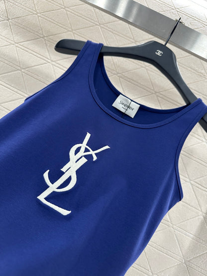 Slim Fit U-Neck Logo Vest