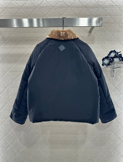 Lamb's Fur Collar Cotton Jacket