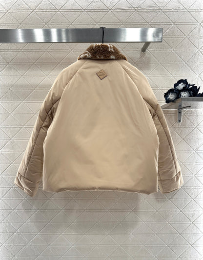 Lamb's Fur Collar Cotton Jacket