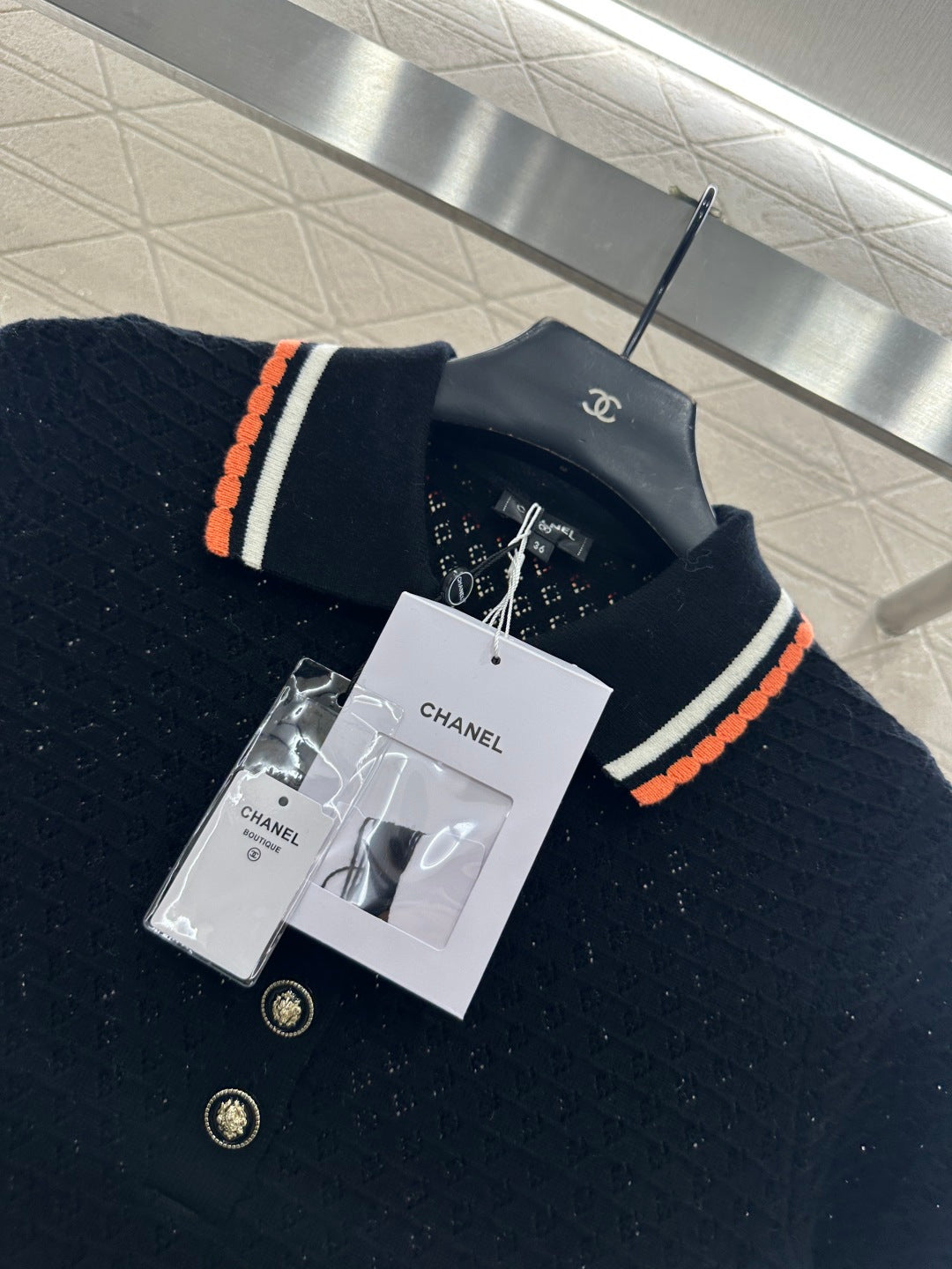 Color-Blocked Collared Knit Dress