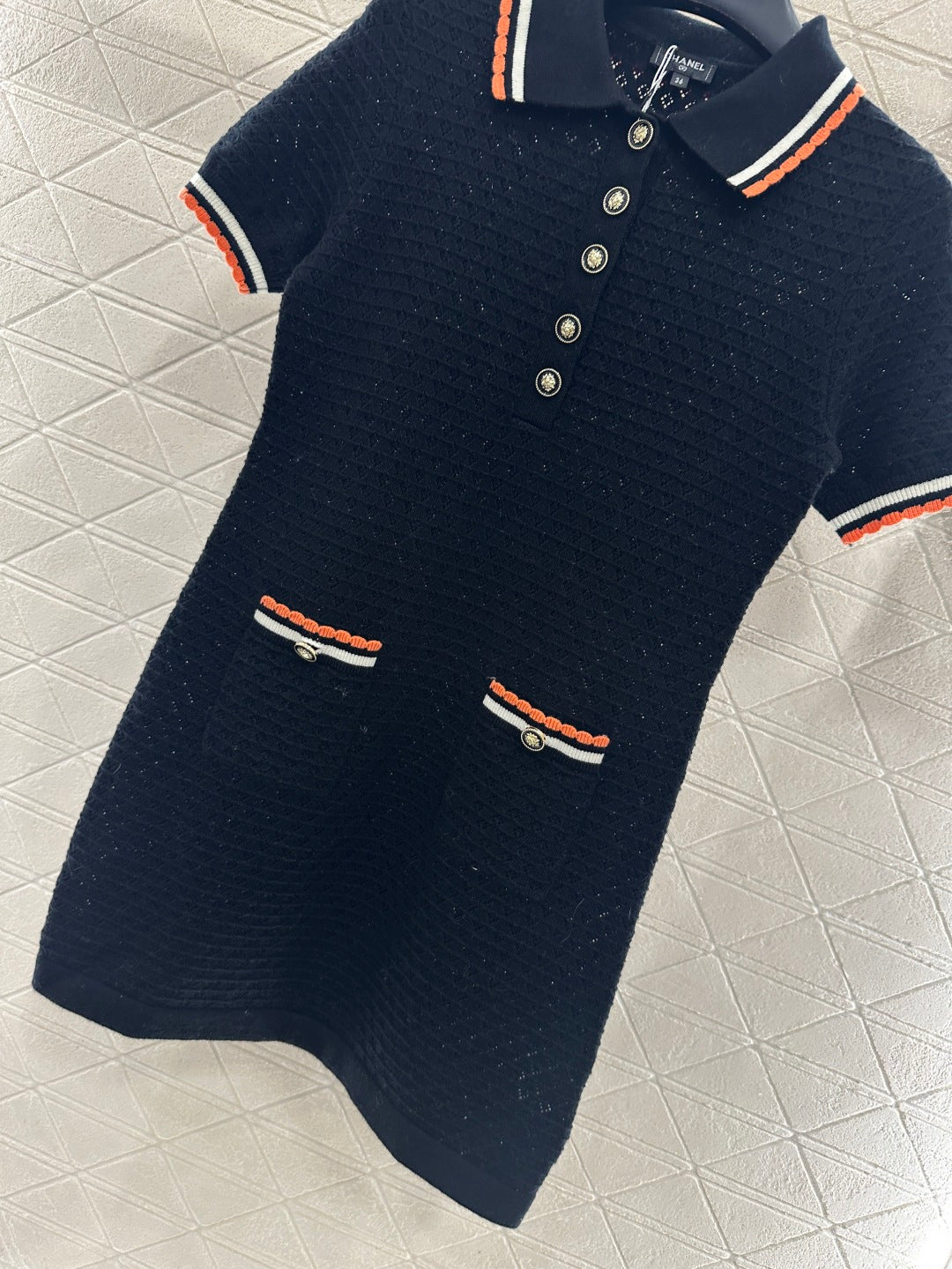 Color-Blocked Collared Knit Dress