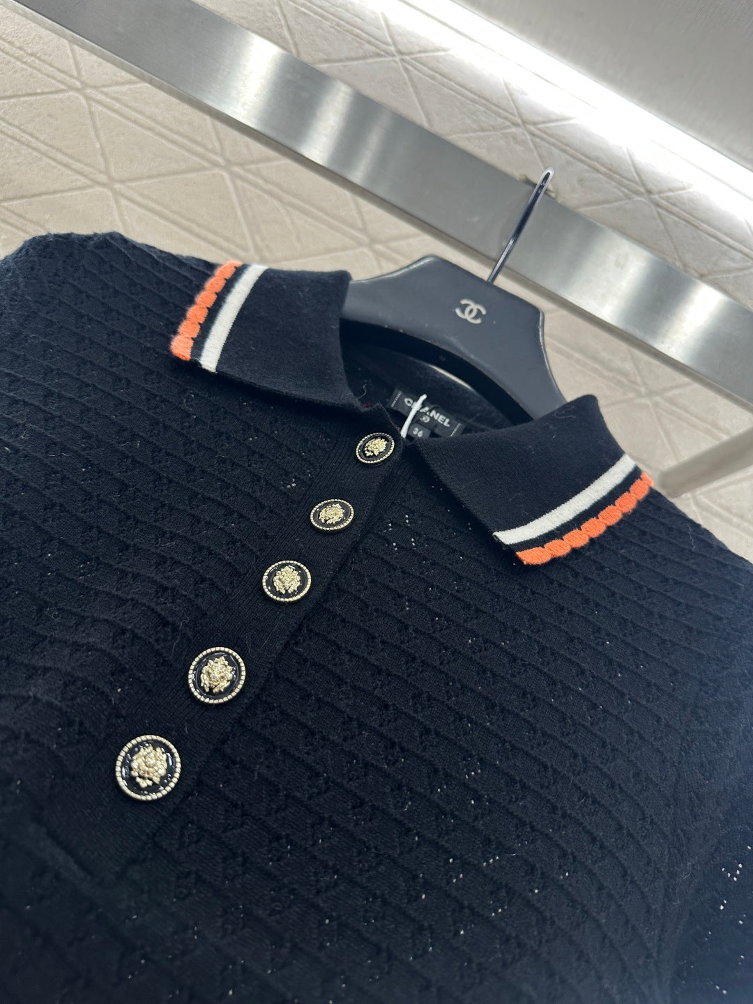 Color-Blocked Collared Knit Dress