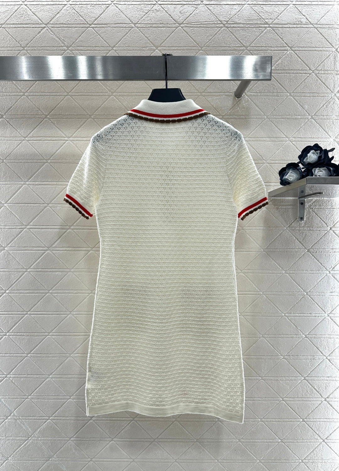 Color-Blocked Collared Knit Dress