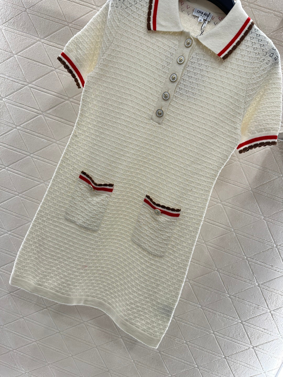 Color-Blocked Collared Knit Dress