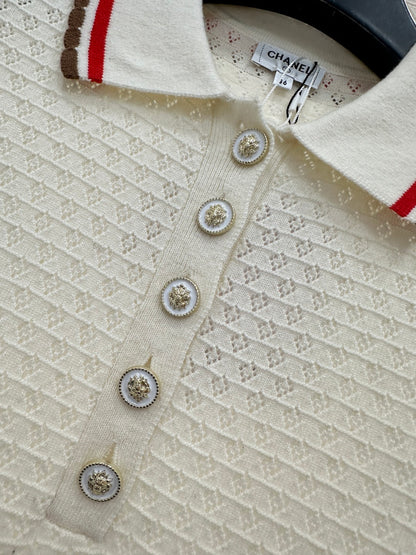 Color-Blocked Collared Knit Dress