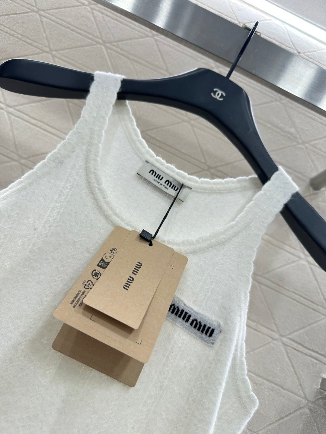 Wave-Trimmed Knit Vest