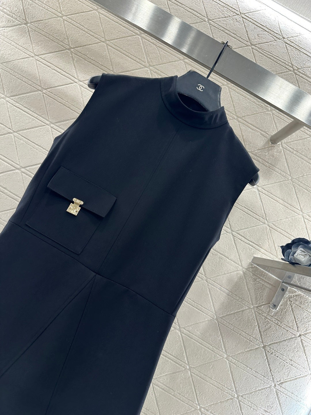 Flap-front Lock Pocket Vest Dress