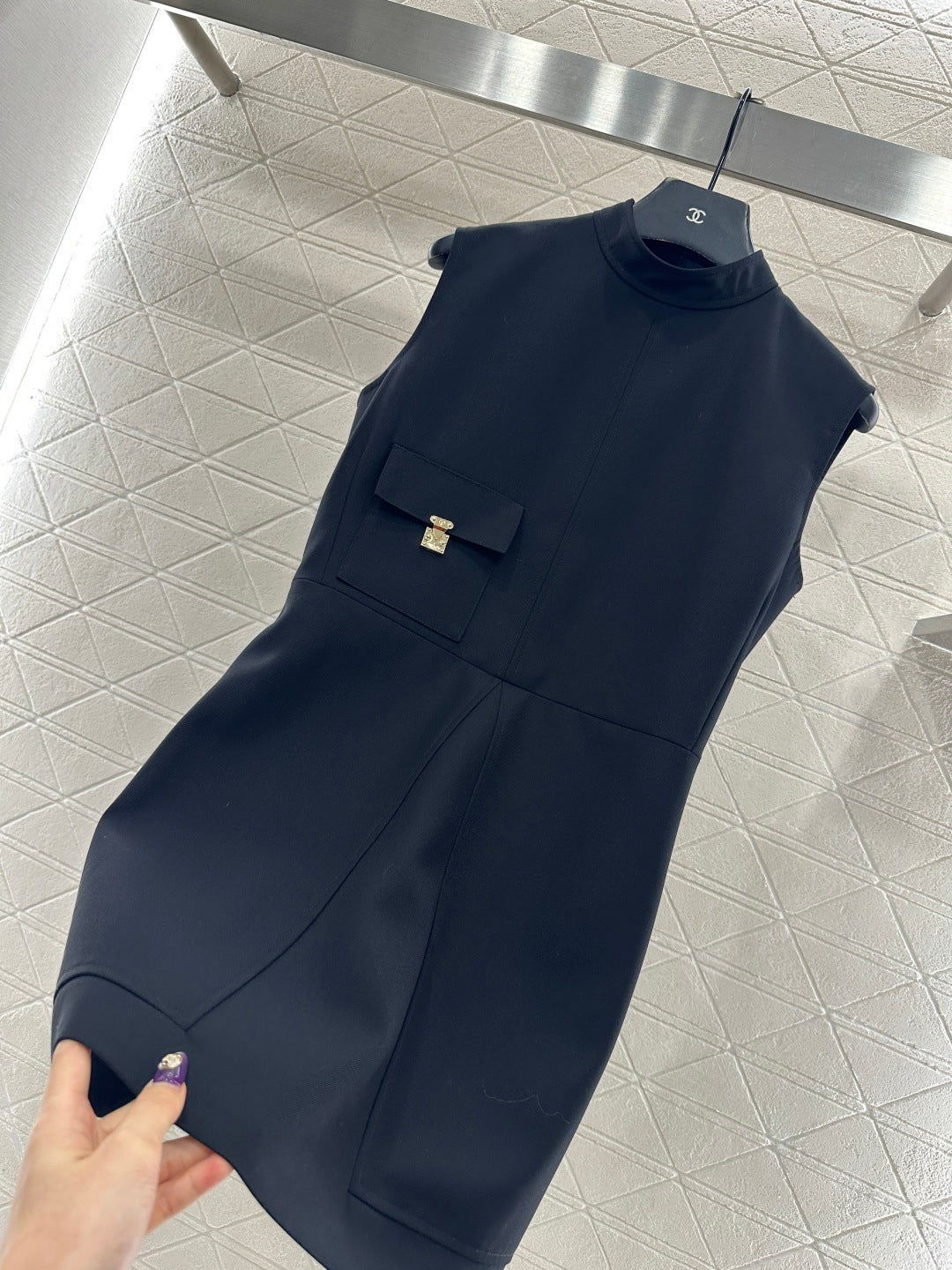 Flap-front Lock Pocket Vest Dress